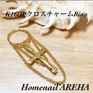 ▪️Ring 指輪▪️十字架チャームRing K16GP(リング)