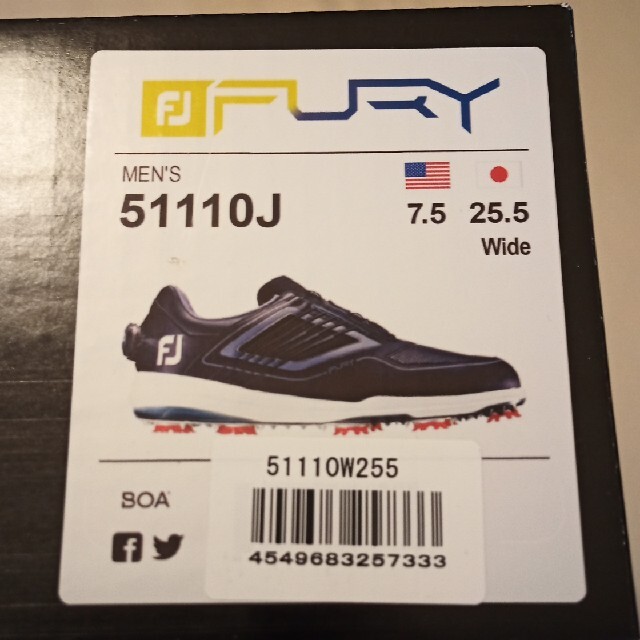 FootJoy(フットジョイ)のFootjoy FURYゴルフシューズ　boaフットジョイ　25.5 スポーツ/アウトドアのゴルフ(シューズ)の商品写真