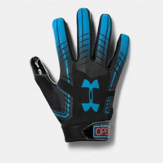 アンダーアーマー(UNDER ARMOUR)のアメフト アンダーアーマー F6 NOVELTY ネオンブルー グローブ【新品】(アメリカンフットボール)