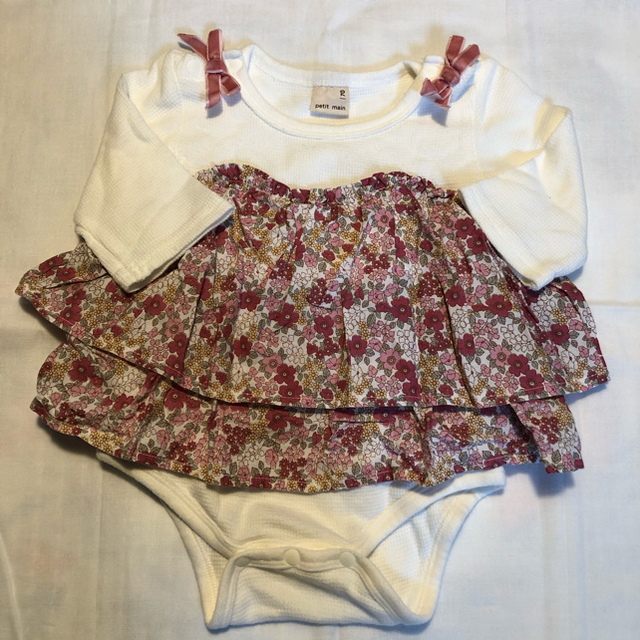 プティマインロンパース70 &チュールパンツ 2点 キッズ/ベビー/マタニティのキッズ服女の子用(90cm~)(パンツ/スパッツ)の商品写真