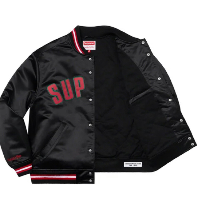 supreme Satin Varsity Jacket