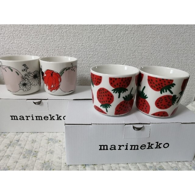 marimekko(マリメッコ)の新品！マリメッコ　ラテマグ　タルフリ　マンシッカ インテリア/住まい/日用品のキッチン/食器(グラス/カップ)の商品写真