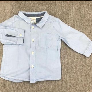 エイチアンドエム(H&M)のH&M シャツ　ブルー　4-6months 70(シャツ/カットソー)