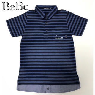 ベベ(BeBe)のBeBe 半袖シャツ　ブルーストライプ(Tシャツ/カットソー)