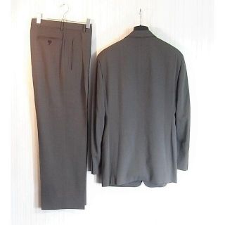 size46☆美品☆アルマーニ青ラベル クラシコ シルク混3釦スーツ グレー
