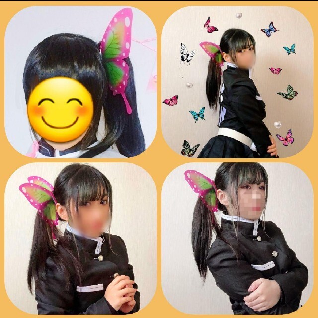 200　ヘアピン　髪飾り　コスプレ　カナヲ　しのぶ　カナエ　子供 エンタメ/ホビーのコスプレ(小道具)の商品写真