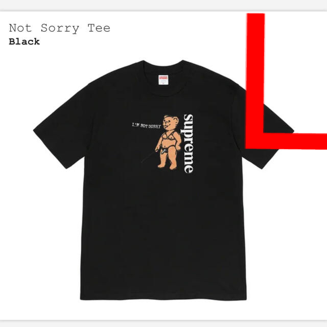 Supreme Not Sorry Tee  Lサイズ　黒