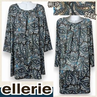 【新品/ellerie】エスニック調☆ペイズリー柄ワンピース(ひざ丈ワンピース)