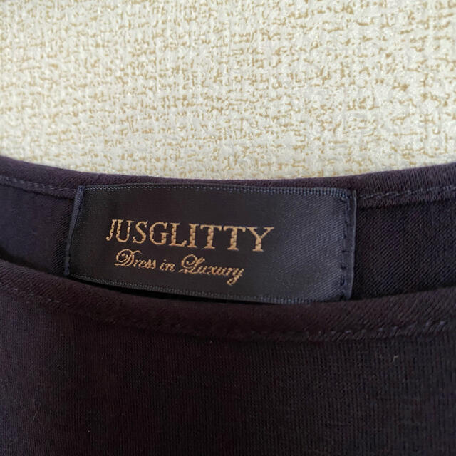 JUSGLITTY(ジャスグリッティー)のJUSGLITTY(ジャスグリッティー)バックチュールタンクトップ  紺 レディースのトップス(タンクトップ)の商品写真