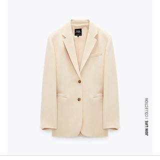 ZARA  ポケット付きストレートカットブレザー