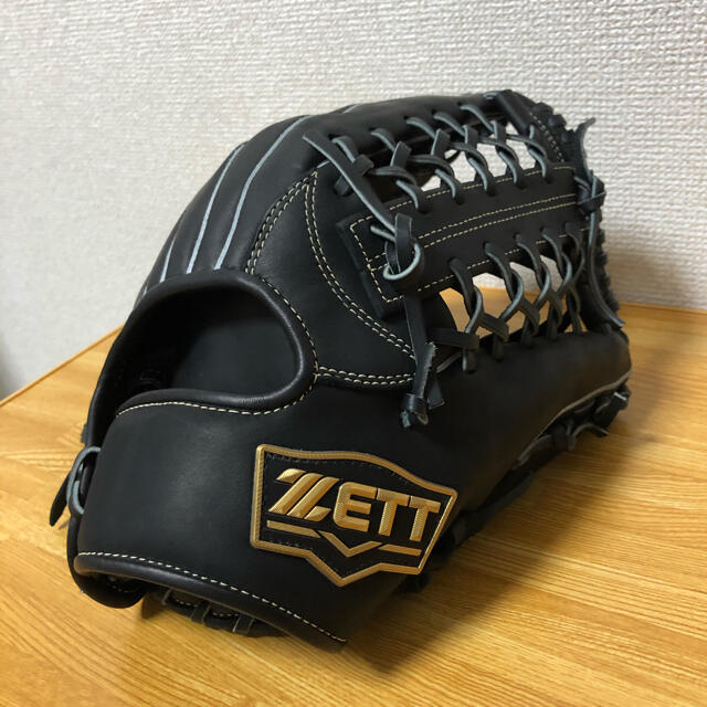 ZETT ネオステイタス　硬式グローブ　黒　外野手用　リキッドオイル付