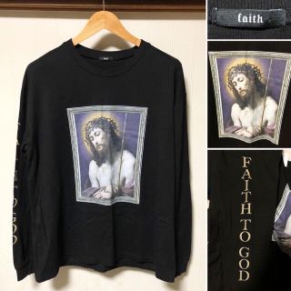 バブルス(Bubbles)のレア❗️faithtokyo キリスト プリント ロンT 黒(Tシャツ/カットソー(七分/長袖))