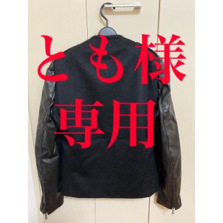 キリュウキリュウ(kiryuyrik)の定価13万超！新品！KiryuyriK ノーカラー 袖レザー カシミア ブルゾン(レザージャケット)