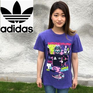 adidas - 【激レア】アディダス Tシャツ 希少なデザイン パープルの