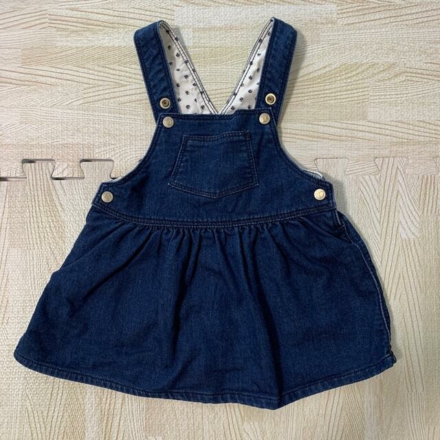 PETIT BATEAU(プチバトー)のプチバトー petit bateau デニムジャンパースカート　12M 74cm キッズ/ベビー/マタニティのベビー服(~85cm)(スカート)の商品写真