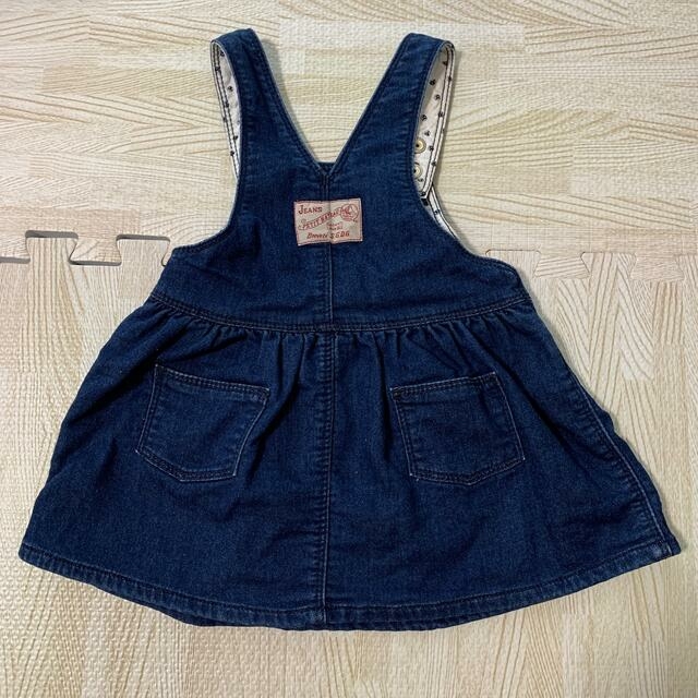 PETIT BATEAU(プチバトー)のプチバトー petit bateau デニムジャンパースカート　12M 74cm キッズ/ベビー/マタニティのベビー服(~85cm)(スカート)の商品写真