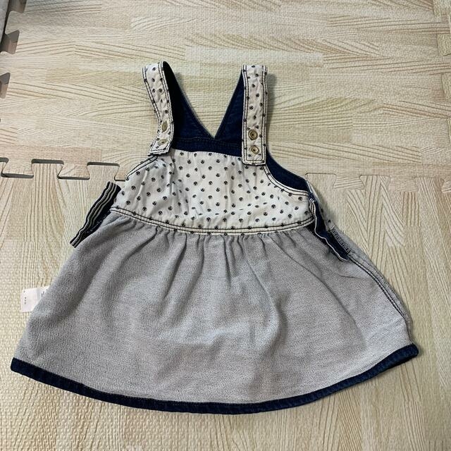 PETIT BATEAU(プチバトー)のプチバトー petit bateau デニムジャンパースカート　12M 74cm キッズ/ベビー/マタニティのベビー服(~85cm)(スカート)の商品写真