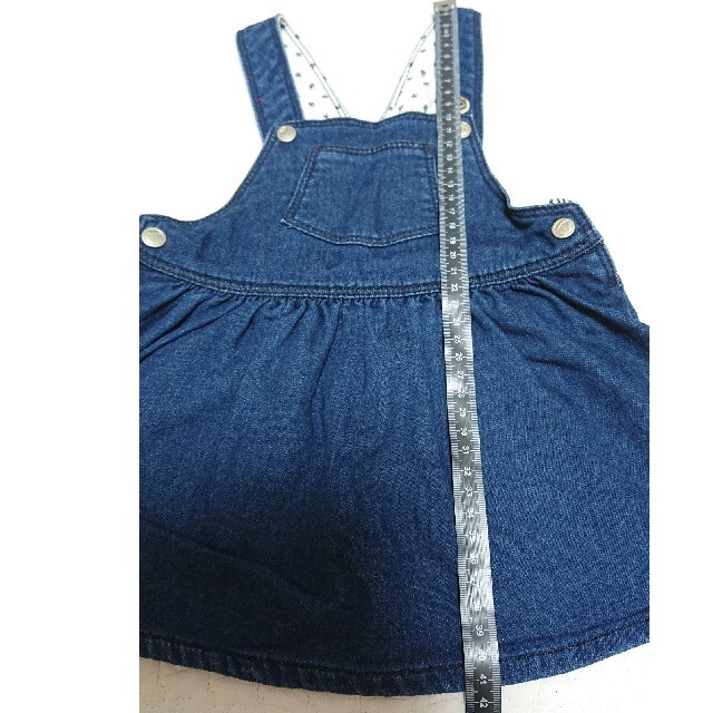 PETIT BATEAU(プチバトー)のプチバトー petit bateau デニムジャンパースカート　12M 74cm キッズ/ベビー/マタニティのベビー服(~85cm)(スカート)の商品写真