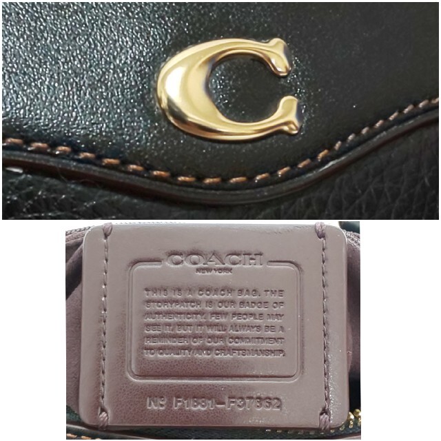 【極美品】COACH コーチ 2wayショルダーバッグ ペブルドレザー ブラック