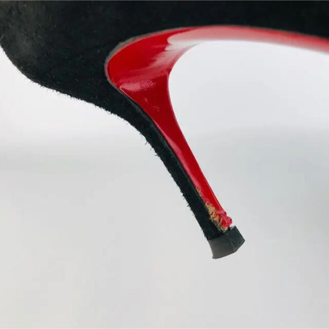 Christian Louboutin(クリスチャンルブタン)のクリスチャンルブタン★スエードレザーリボン オープントゥ パンプス（36） レディースの靴/シューズ(ハイヒール/パンプス)の商品写真