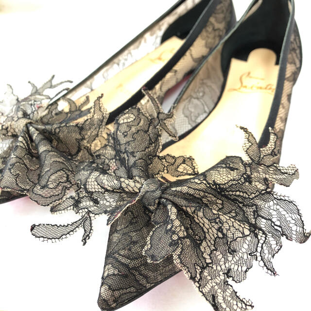 Christian Louboutin(クリスチャンルブタン)の【未使用】クリスチャンルブタン 22.5cm 35 レース フラットシューズ レディースの靴/シューズ(スリッポン/モカシン)の商品写真