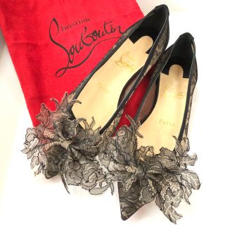 クリスチャンルブタン(Christian Louboutin)の【未使用】クリスチャンルブタン 22.5cm 35 レース フラットシューズ(スリッポン/モカシン)