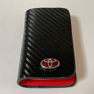 トヨタ TOYOTA スマートキーケース カーボン調レザー 高品質(キーケース)