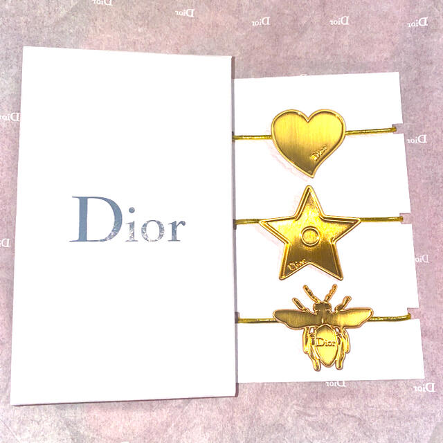 Christian Dior(クリスチャンディオール)のディオール ヘアアクセサリーセット ゴールドトーン ヘアーゴム 新品未使用 レディースのヘアアクセサリー(ヘアゴム/シュシュ)の商品写真