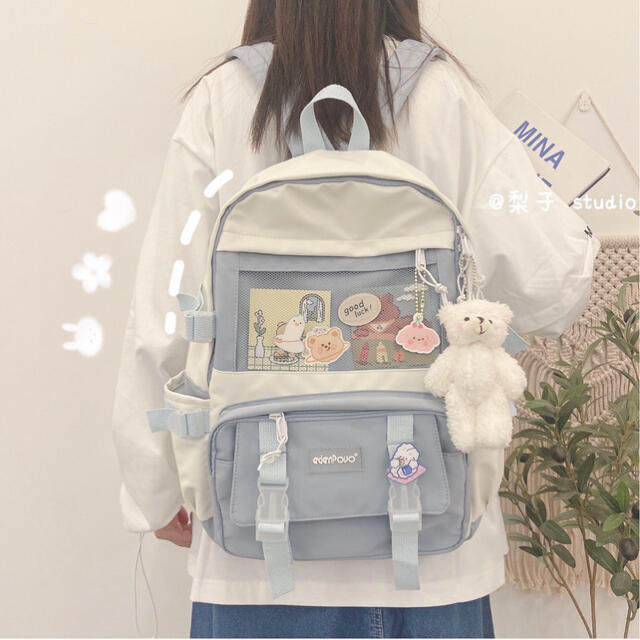 ふわり様専用♡ブルー　リュック レディースのバッグ(リュック/バックパック)の商品写真