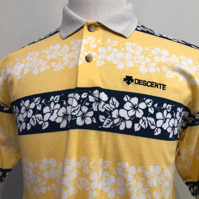 デサント ゴルフ スポーツ ポロシャツ 日本製 ボタニカル S