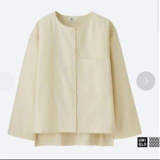 ユニクロ(UNIQLO)のスタンドカラーシャツ　ノーカラーシャツ　シャツ　ブラウス　オックスフォードシャツ(シャツ/ブラウス(長袖/七分))