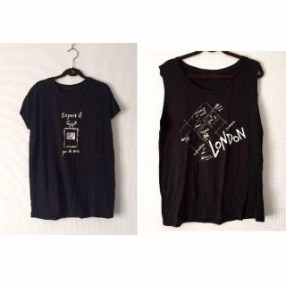 ジーナシス(JEANASIS)の最終値下げ！ジーナシス 黒トップスセット売り(Tシャツ(半袖/袖なし))