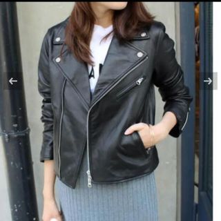 ポイント5倍 スローブ イエナ ライダースジャケット 黒