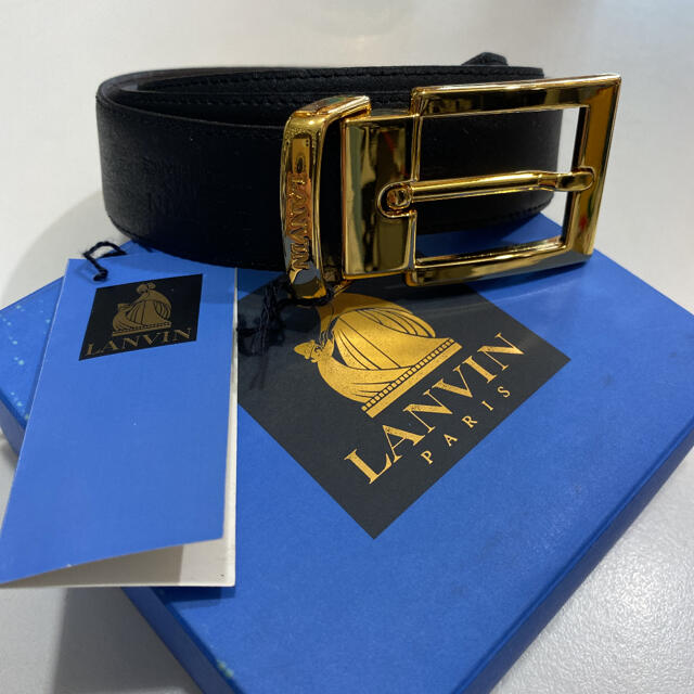 LANVIN(ランバン)の未使用品！ ☆ランバン☆ バックル・ベルト 黒 メンズのファッション小物(ベルト)の商品写真