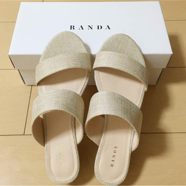 新品未使用★RANDA ランダ★キャンバスローウェッジサンダル