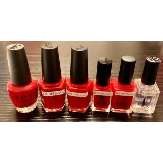 オーピーアイ(OPI)のネイリスト検定２・３級用　赤ポリッシュ+トップコート(ネイル用品)