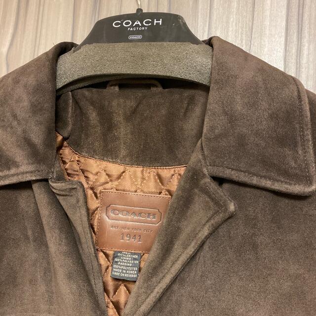 COACH(コーチ)の大幅値下げ　COACH 本革　スウェード　コート　未使用　内側キルティング メンズのジャケット/アウター(レザージャケット)の商品写真
