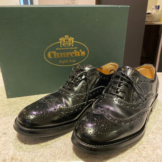 チャーチ(Church's)の超美品チャーチ　ウィングチップ　ブラック(ローファー/革靴)