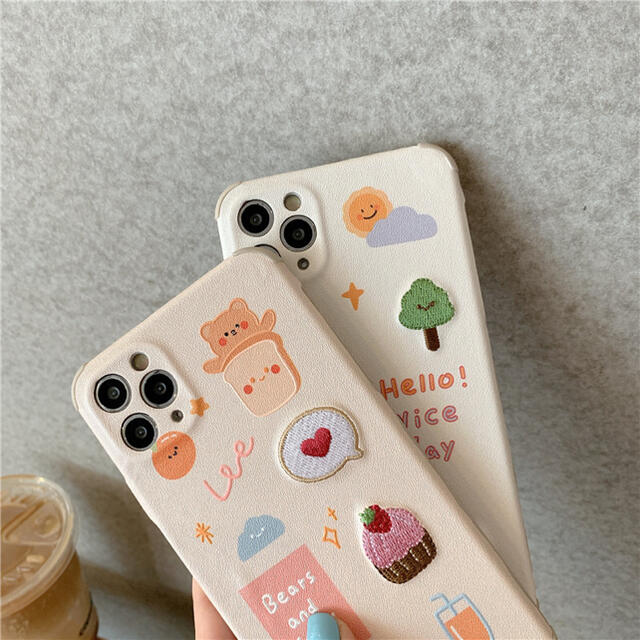 ベージュ くまちゃん 韓国 大人気 iPhone 12ケース スマホケース ベージュ くまちゃん 韓国 大人気 iPhone 12ケース スマホケース
