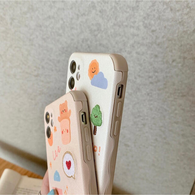 ベージュ くまちゃん 韓国 大人気 iPhone 12ケース スマホケース ベージュ くまちゃん 韓国 大人気 iPhone 12ケース スマホケース