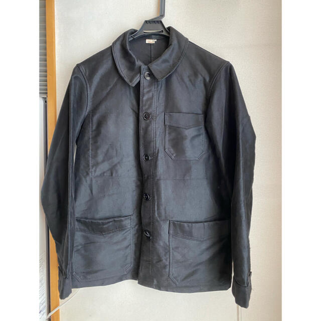 40-50'sFrench Work Black Moleskin Jacket40-50