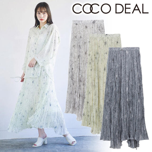 COCO DEAL フラワープリーツスカート