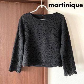 マルティニークルコント(martinique Le Conte)のマルティニーク　レースブラウス　ブラック　フォーマル　パールボタン　レディース(シャツ/ブラウス(長袖/七分))