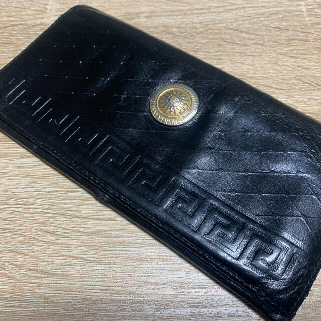 【美品】GIANNI VERSACE ヴェルサーチ ブラック 長財布