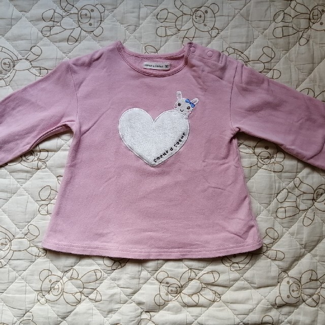 coeur a coeur(クーラクール)のクーラクール　長袖Tシャツ　90　女の子　ハート キッズ/ベビー/マタニティのキッズ服女の子用(90cm~)(Tシャツ/カットソー)の商品写真