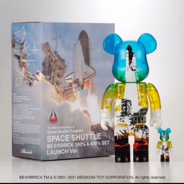 SPACE SHUTTLE BE@RBRICK LAUNCH Ver. 100% ハンドメイドのおもちゃ(フィギュア)の商品写真