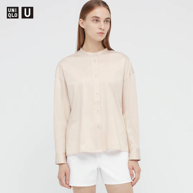 UNIQLO(ユニクロ)のユニクロU マーセライズコットンスタンドカラーシャツ（長袖） レディースのトップス(シャツ/ブラウス(長袖/七分))の商品写真