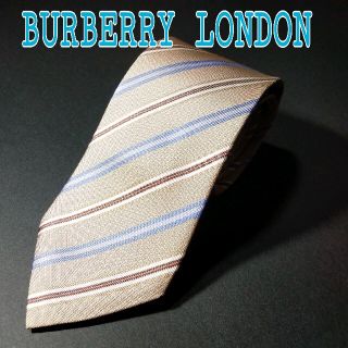 バーバリー(BURBERRY)の【美品 】BURBERRY LONDON レジメンタル ネクタイ ベージュ(ネクタイ)