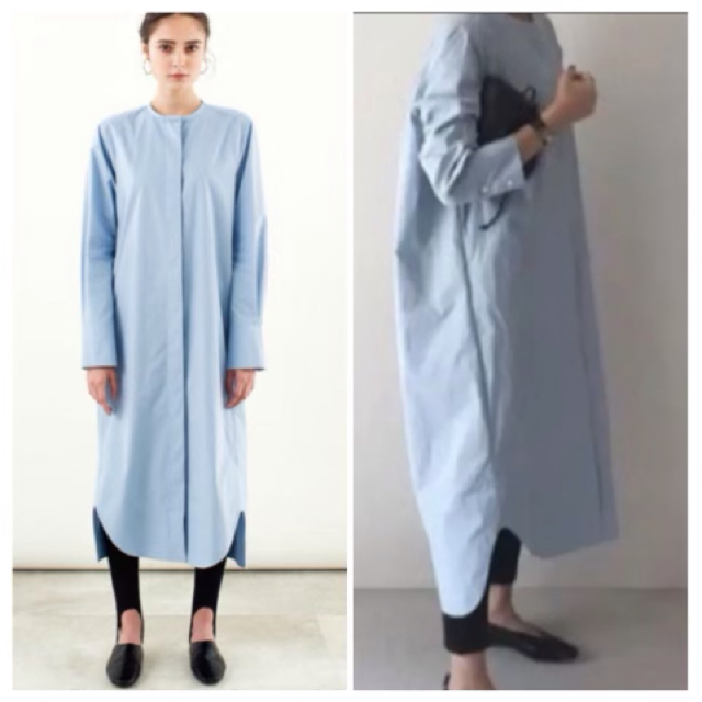 Drawer(ドゥロワー)のYONFA コクーンシャツドレス　cocoon shirt dress 美品 レディースのワンピース(ロングワンピース/マキシワンピース)の商品写真