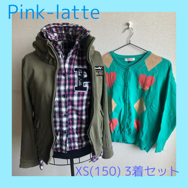 PINK-latte(ピンクラテ)の古着 Pinklatte ピンクラテ　XS(150)  上着3着セット キッズ/ベビー/マタニティのキッズ服女の子用(90cm~)(ジャケット/上着)の商品写真